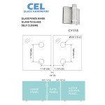 CY11S, Swimming Pool Glass to glass Heavy Duty Door Hinge for 3/8" - 5/8" Glass,  flat pin